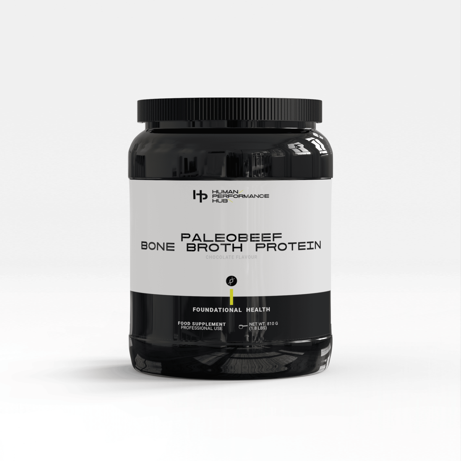 HPH Bone Broth Protein Powder PureBeef Chocolate Flavoured Human